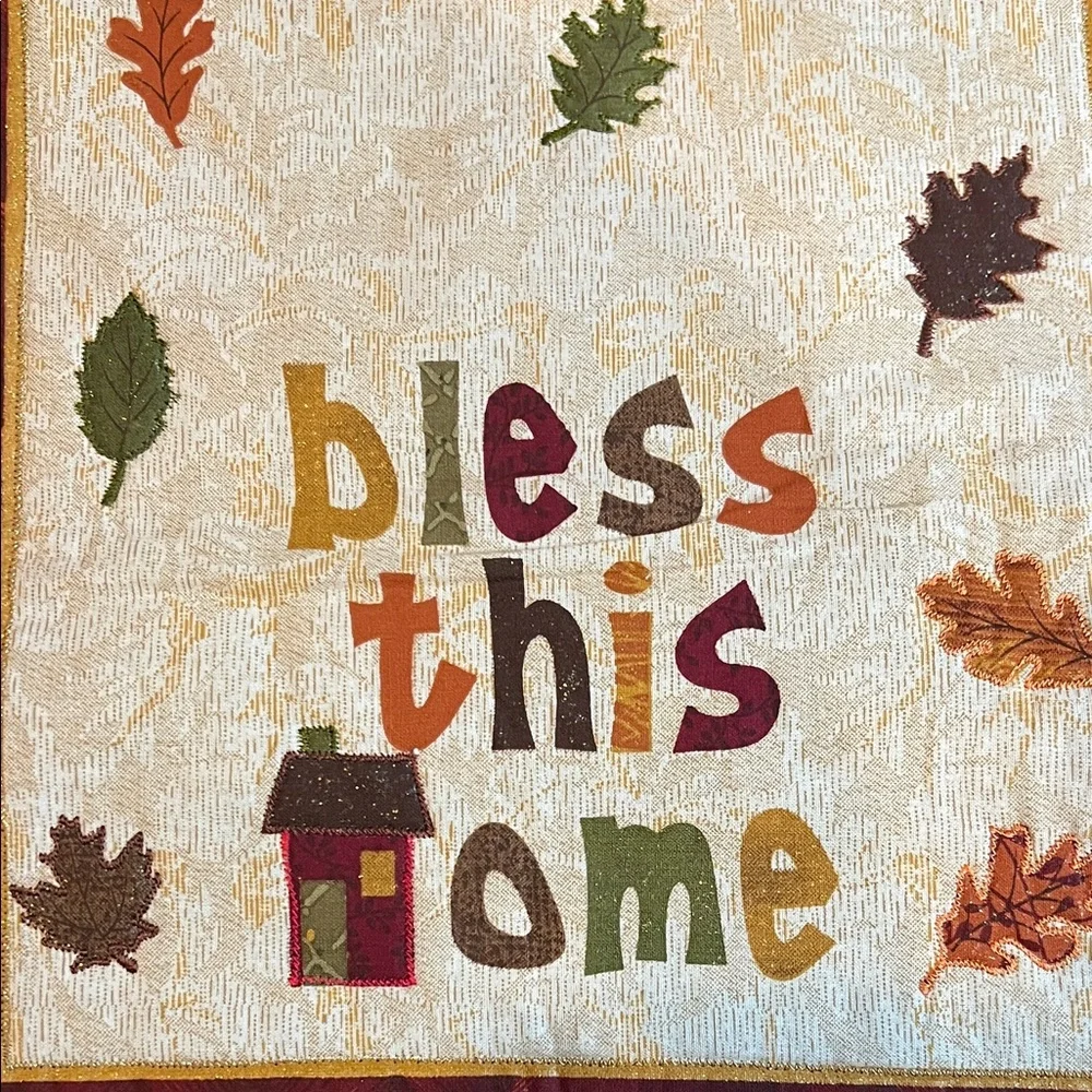 Autumn Table Runner with Bless This Home Design